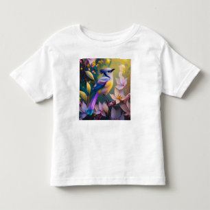Violet Tufted Yellow Breasted Fantasy Bird Toddler T-Shirt