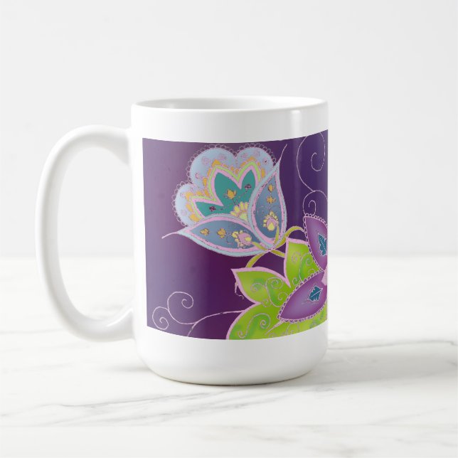 Violet Tulip Coffee Mug (Left)