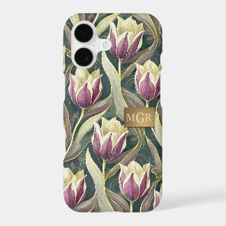 Violet Tulip Elegance - Art Nouveau Botanical