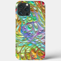 Violet Turquoise Orange Pink Retro Swirl Pattern