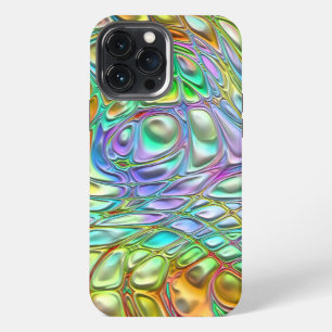 Violet Turquoise Orange Pink Retro Swirl Pattern iPhone Case