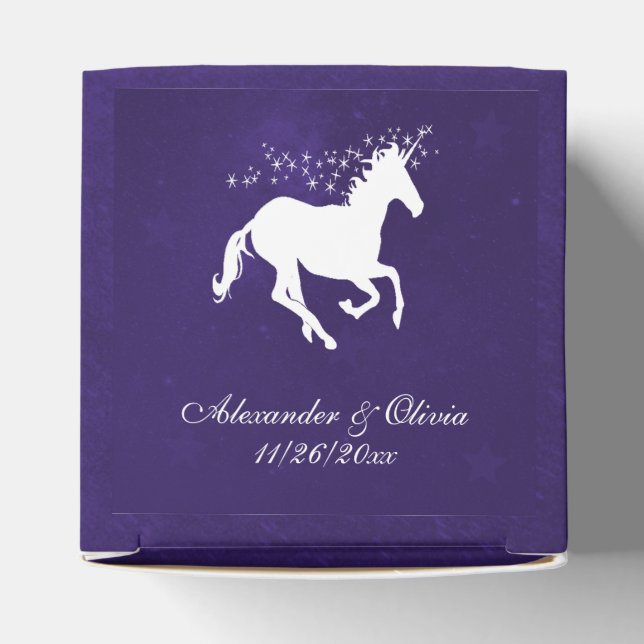 Violet Unicorn Wedding Favour Box (Top)