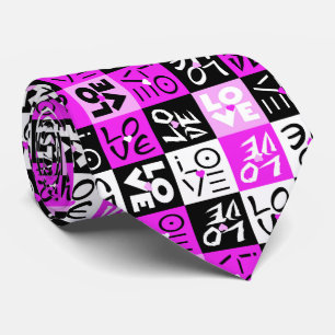 violet valentine love square pattern tie