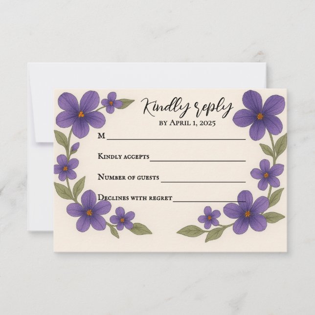 Violet Veil RSVP Card (Front)