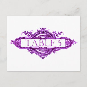 Violet Vintage Wedding Reception Table Numbers Postcard