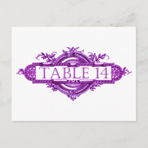 Violet Vintage Wedding Reception Table Numbers Postcard