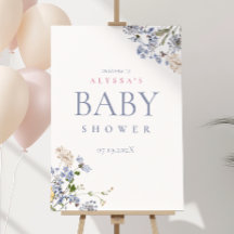 Violet Vintage Wildflower Baby Shower