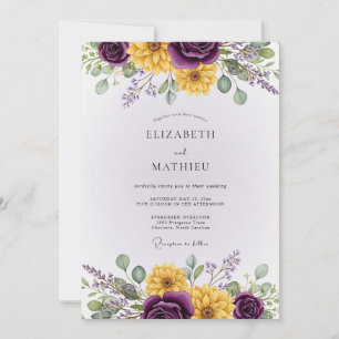 Violet Vivid Botanical Wedding Invitation