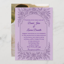 Violet Vows Photo Wedding Invitation