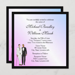 Violet Voyeur Gay Wedding Invitation