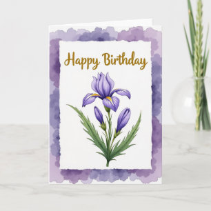 Violet Watercolor Birthday Card