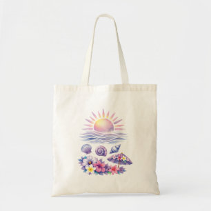 violet watercolor creative beach tote bag