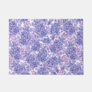 Violet watercolor lilac flowers doormat