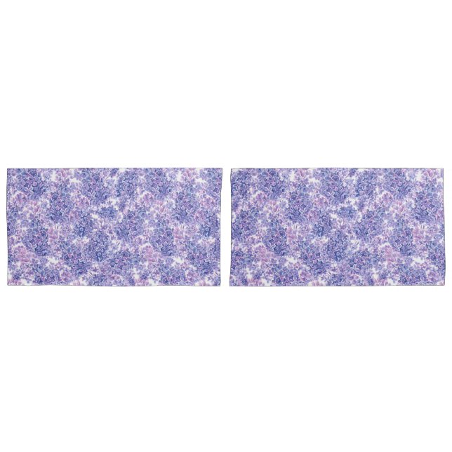 Violet watercolor lilac flowers pillowcase (Front-Set)