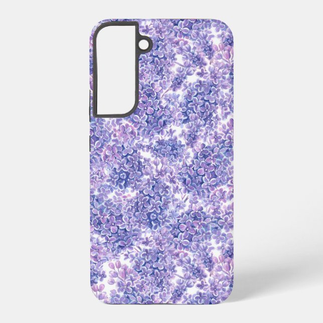 Violet watercolor lilac flowers samsung galaxy s22+ case (Back)