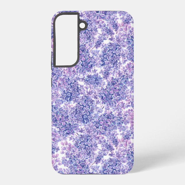Violet watercolor lilac flowers samsung galaxy s22+ case (Back)