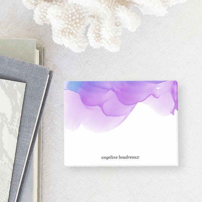 Violet Watercolor Personalised Post-it Notes (Creator Uploaded)