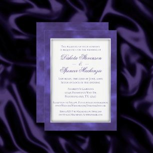 Violet Watercolor   Simple Modern Purple Wedding Invitation