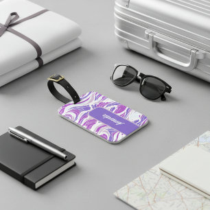 Violet Wave Pattern Luggage Tag