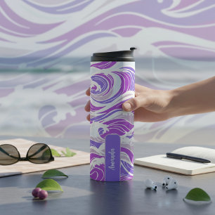 Violet Wave Pattern Thermal Tumbler