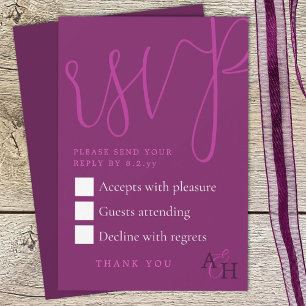 Violet Wedding RSVP Card