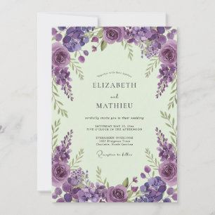 Violet Whimsical Spring Wedding Invitation