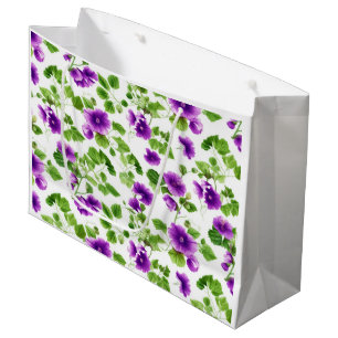 Violet Whispers, Purple Floral Large Gift Bag
