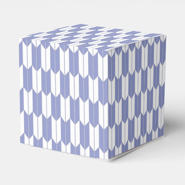 Violet & White Japanese Yagasuri Pattern Favour Bo Favour Box (Back Side)