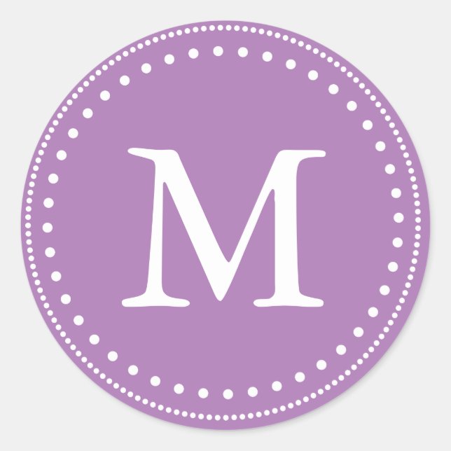 Violet & White Monogram Envelope Seal (Front)