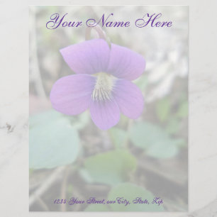 Violet Wildflower Coordinating Items Personalised Letterhead