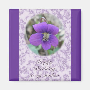 Violet Wildflower Mother Birthday Items Magnet