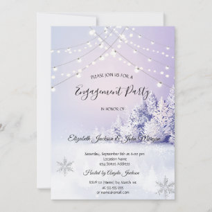 Violet Winter Landscape Forest Engagement  Invitation