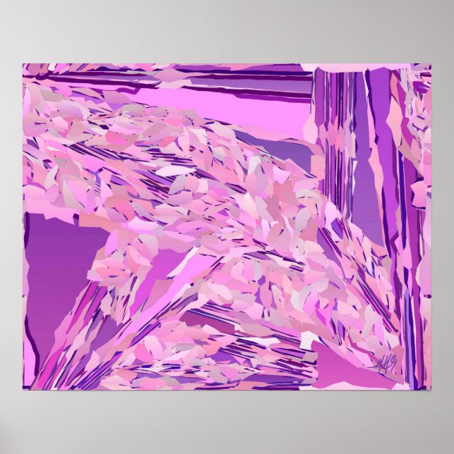 "Violet Woodland" abstract, Lavender, Mauve, Purpl Poster (Front)