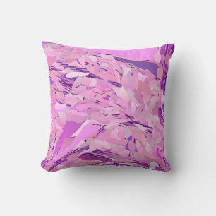 Violet Woodland Abstract, Lavender, Mauve, Purple Cushion