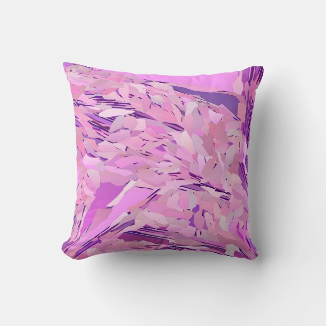 Violet Woodland Abstract, Lavender, Mauve, Purple Cushion (Front)
