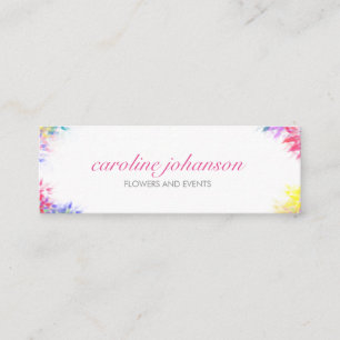 Violet yellow artistic painting brush flowers card