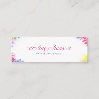 Violet yellow artistic painting brush flowers card