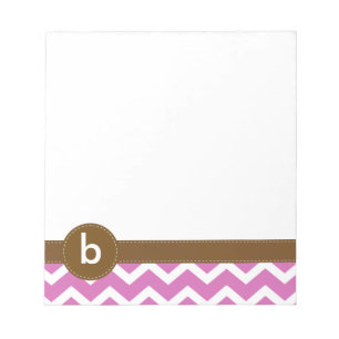 Violet Zig Zag Chevron Pattern Monogram Notepad