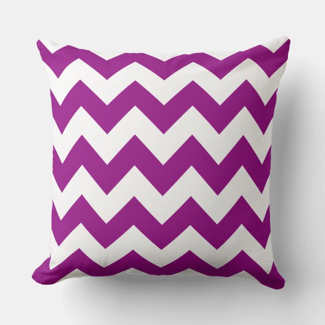 Violet Zig Zag Striped Pillow (Front)