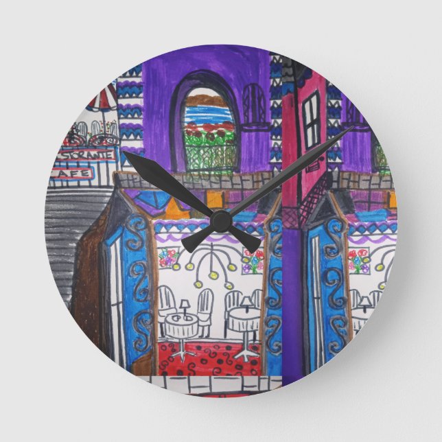 Violetas Cafe Round Clock (Front)