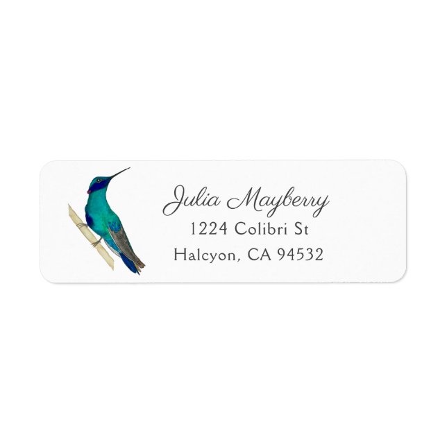 Violetear Hummingbird Label Return Address Label (Front)