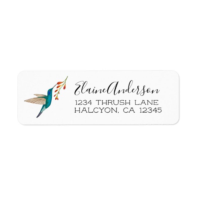 Violetear Hummingbird return address Label (Front)