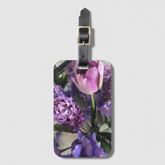 Violets Acrylic Luggage Tag (Front Vertical)