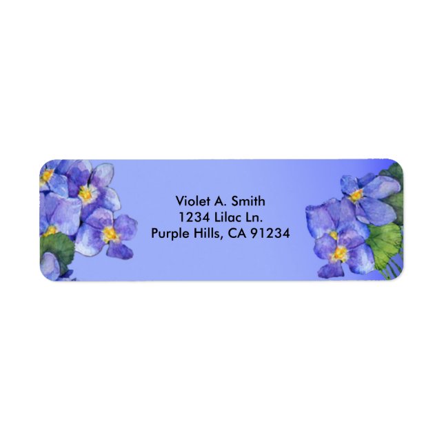 Violets Address Label Return Address Label (Front)