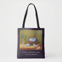 Violets and Basket of Eggs Tote