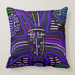Violets and blues Mola pillow