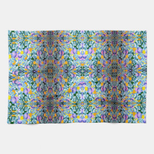 Violets And Lamps Tea Towel