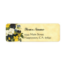Violets and Pansy Flowers Return Address Labels