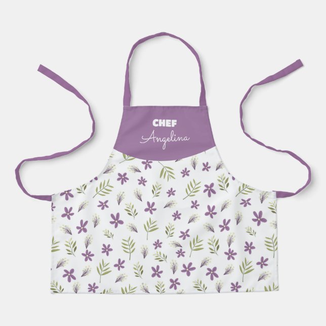 Violets and wild flowers apron (Front)