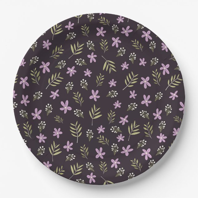 Violets and Wild Flowers Paper Plato Paper Plate (Front)